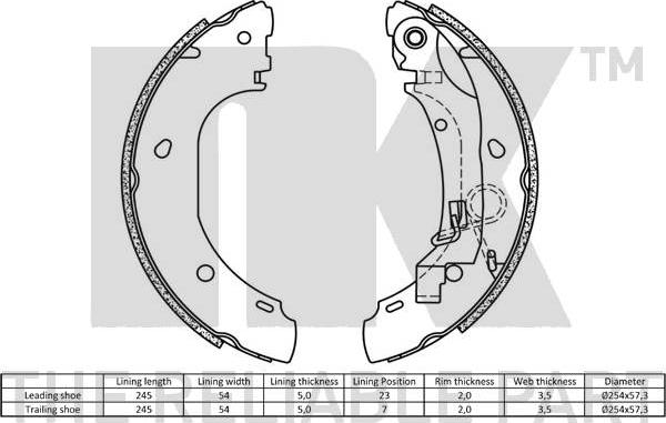 NK 2719701 - Комплект тормозных колодок, барабанные autospares.lv