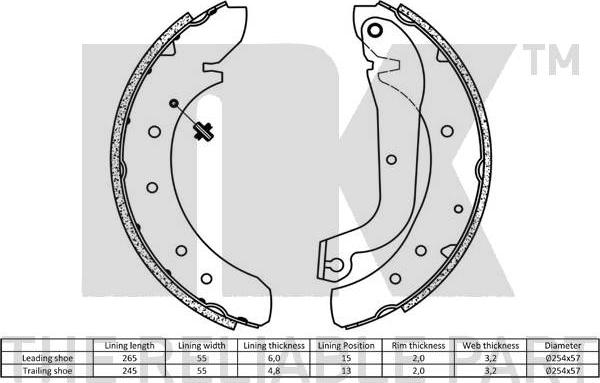 NK 2723480 - Комплект тормозных колодок, барабанные autospares.lv