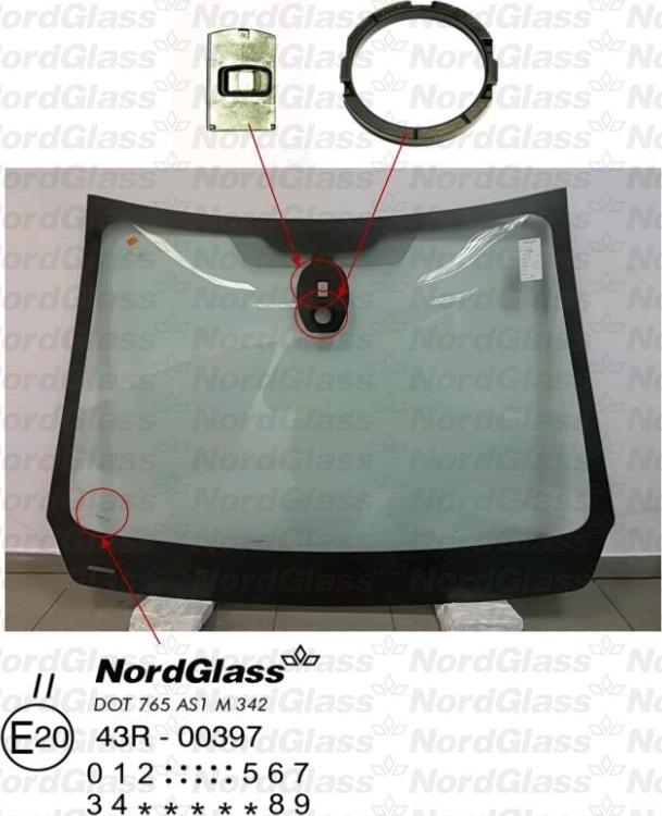 NordGlass 4045477 - Ветровое стекло autospares.lv