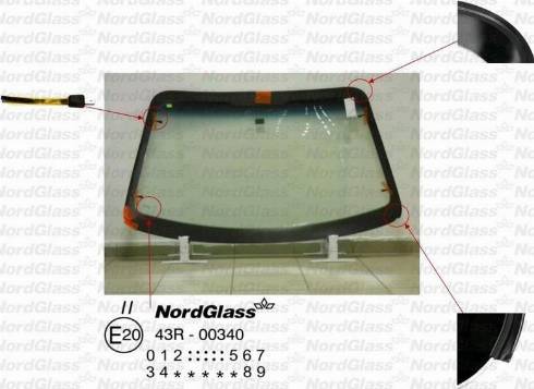 NordGlass 4045533 - Ветровое стекло autospares.lv