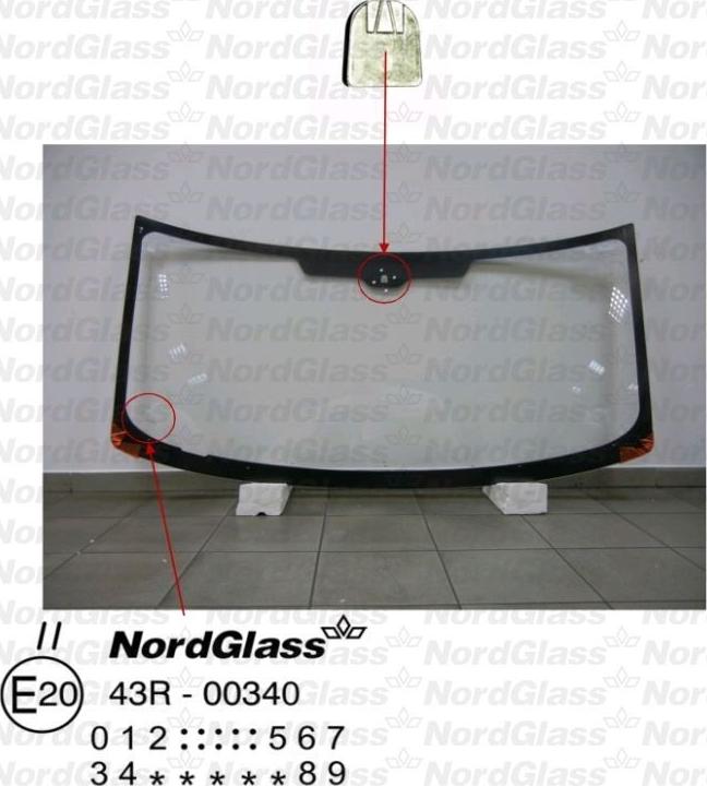 NordGlass 4043773 - Ветровое стекло autospares.lv