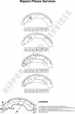 NPS D350O03 - Комплект тормозных колодок, барабанные autospares.lv