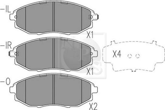 NPS D360O18 - Тормозные колодки, дисковые, комплект autospares.lv