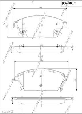 NPS D360O17 - Тормозные колодки, дисковые, комплект autospares.lv