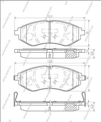 NPS D360O20 - Тормозные колодки, дисковые, комплект autospares.lv