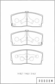 NPS D360U06 - Тормозные колодки, дисковые, комплект autospares.lv