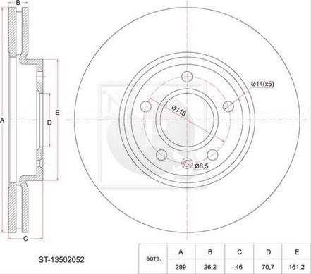 NPS D330O13 - Тормозной диск autospares.lv