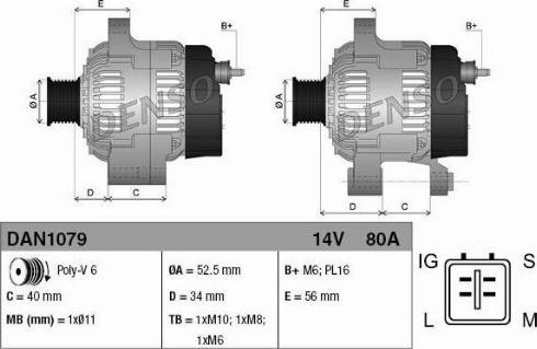 NPS DAN1079 - Генератор autospares.lv