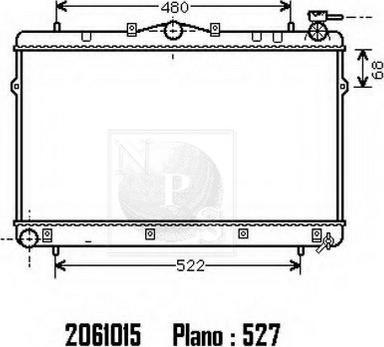 NPS H156I32 - Радиатор, охлаждение двигателя autospares.lv