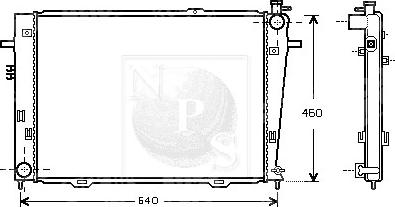 NPS H156I25 - Радиатор, охлаждение двигателя autospares.lv