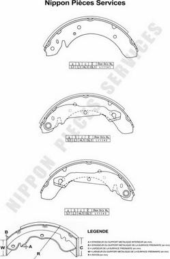 NPS H350I07 - Комплект тормозных колодок, барабанные autospares.lv