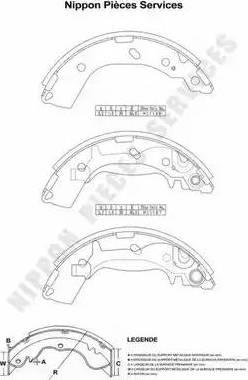 NPS H350I16 - Комплект тормозных колодок, барабанные autospares.lv