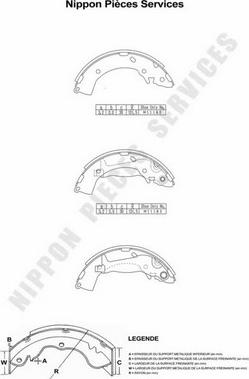 NPS H350I33 - Комплект тормозных колодок, барабанные autospares.lv