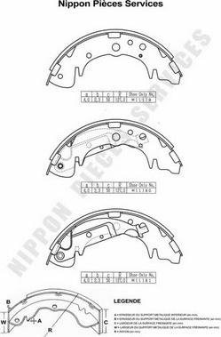 NPS H350I28 - Комплект тормозных колодок, барабанные autospares.lv