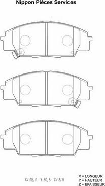 NPS H360A49 - Тормозные колодки, дисковые, комплект autospares.lv