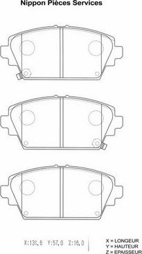 NPS H360A45 - Тормозные колодки, дисковые, комплект autospares.lv