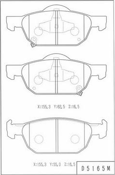 NPS H360A15 - Тормозные колодки, дисковые, комплект autospares.lv