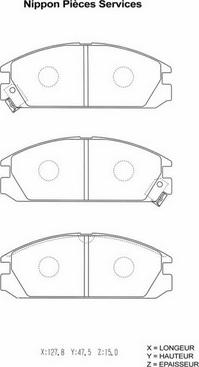 NPS H360A18 - Тормозные колодки, дисковые, комплект autospares.lv