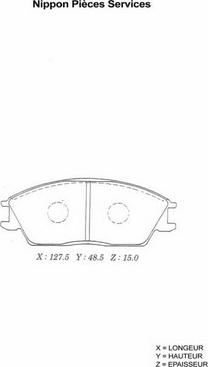 NPS H360A20 - Тормозные колодки, дисковые, комплект autospares.lv