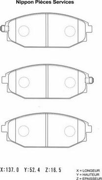 NPS H360I03 - Тормозные колодки, дисковые, комплект autospares.lv