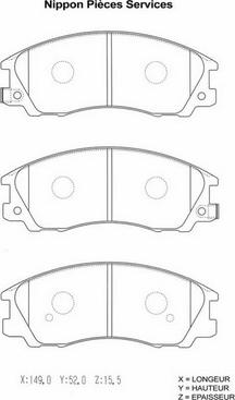 NPS H360I11 - Тормозные колодки, дисковые, комплект autospares.lv