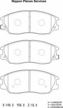 NPS H360I18 - Тормозные колодки, дисковые, комплект autospares.lv