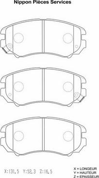 NPS H360I17 - Тормозные колодки, дисковые, комплект autospares.lv