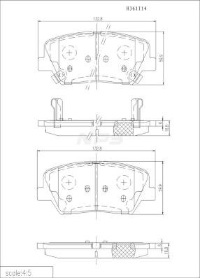 NPS H360I31 - Тормозные колодки, дисковые, комплект autospares.lv