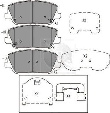 Hyundai K58101H2A00 - Тормозные колодки, дисковые, комплект autospares.lv