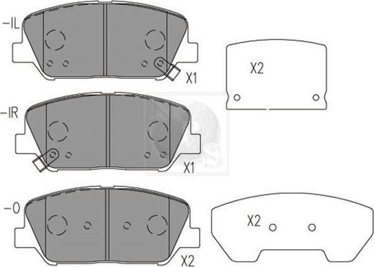 NPS H360I32 - Тормозные колодки, дисковые, комплект autospares.lv