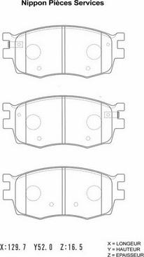 NPS H360I24 - Тормозные колодки, дисковые, комплект autospares.lv