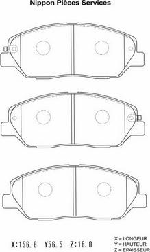 NPS H360I20 - Тормозные колодки, дисковые, комплект autospares.lv