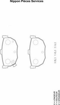 NPS H361I02 - Тормозные колодки, дисковые, комплект autospares.lv