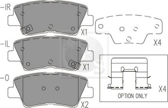 NPS H361I15 - Тормозные колодки, дисковые, комплект autospares.lv