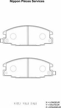 NPS I360U04 - Тормозные колодки, дисковые, комплект autospares.lv