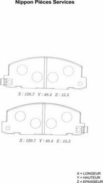 NPS I360U01 - Тормозные колодки, дисковые, комплект autospares.lv