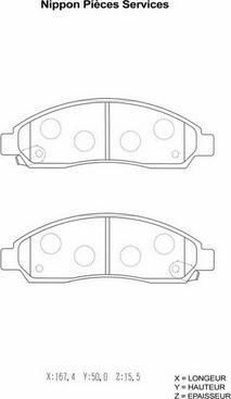 NPS I360U03 - Тормозные колодки, дисковые, комплект autospares.lv