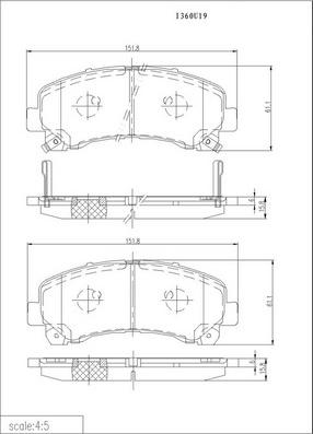 NPS I360U19 - Тормозные колодки, дисковые, комплект autospares.lv