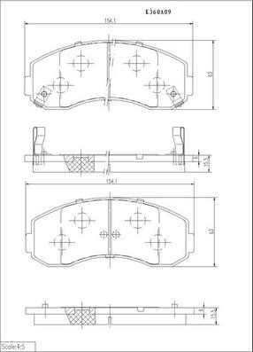 NPS K360A09 - Тормозные колодки, дисковые, комплект autospares.lv