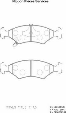 NPS K360A04 - Тормозные колодки, дисковые, комплект autospares.lv