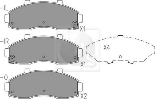 NPS K360A03 - Тормозные колодки, дисковые, комплект autospares.lv