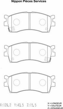 NPS K360A12 - Тормозные колодки, дисковые, комплект autospares.lv