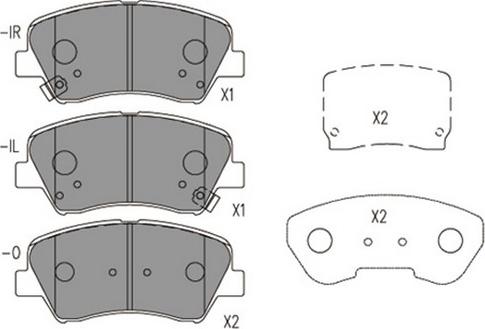 NPS K360A28 - Тормозные колодки, дисковые, комплект autospares.lv