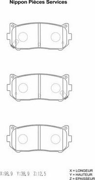 NPS K361A04 - Тормозные колодки, дисковые, комплект autospares.lv