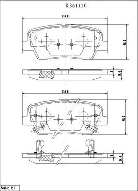 NPS K361A10 - Тормозные колодки, дисковые, комплект autospares.lv