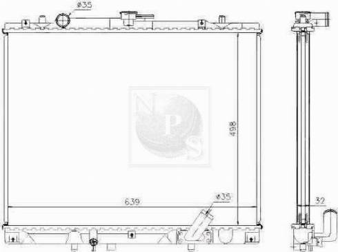 NPS M156I34A - Радиатор, охлаждение двигателя autospares.lv