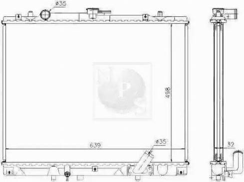 NPS M156I34 - Радиатор, охлаждение двигателя autospares.lv