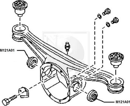 NPS M121A01 - Уплотняющее кольцо, дифференциал autospares.lv