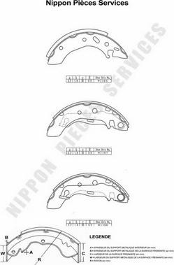 NPS M350A45 - Комплект тормозных колодок, барабанные autospares.lv