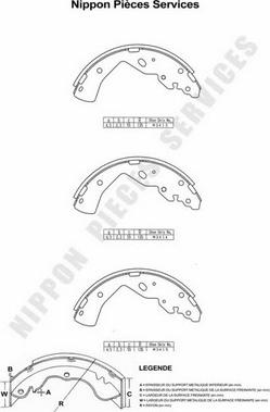 NPS M350A20 - Комплект тормозных колодок, барабанные autospares.lv